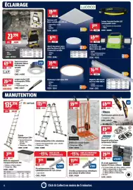 Catalogue Screwfix page 6: LED ECO Spot à encastrer extra plat fixe blanc €9,74, Échelle multiposition 3,5m aluminium €135,99