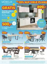 Möbelix Prospekt woche 40 Seite 2: Esstisch Rupert €299,00, Schwingstuhl Donna €79,00