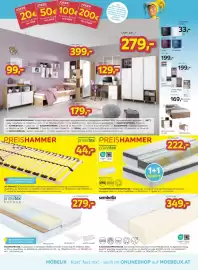 Möbelix Prospekt woche 40 Seite 7: Ondega Nachtkästchen €49,00, Primatex Taschenfederkernmatratze Cashmira €222,00