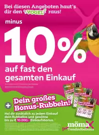Mömax Flugblatt woche 40 Seite 1: Bei diesen Angeboten haut's dir den VOGEL raus! minus 10% auf fast den gesamten Einkauf