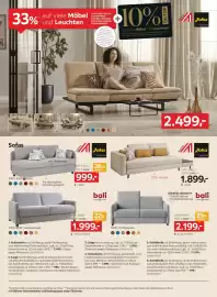 XXXLutz Prospekt woche 40 Seite 18: Schlafsofa €2.499,00, Joka Liege €999,00