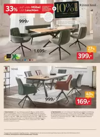 XXXLutz Prospekt woche 40 Seite 30: Sitzbank €999,00, Esstisch €1.699,00