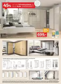 XXXLutz Prospekt woche 40 Seite 44: Novel Drehtürenschrank €1.199,00, Bett €699,00