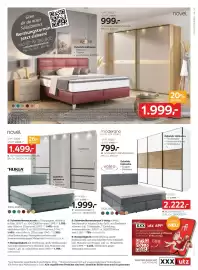 XXXLutz Prospekt woche 40 Seite 47: Boxspringbett €1.999,00, Novel Schwebetürenschrank €999,00