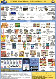 Seven Mile Market circular week 40 Page 2: Lieber's baby corn €1,49, Shwartz honey wheat pretzel braids €0,45