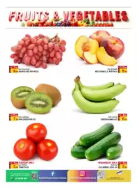 Hashim Hypermarket catalogue Page 2: FRUITS & VEGETABLES HOW 7.99 عنب أحمر لكل عبوة - 4.99 GRAPES RED PER PACK 11.99 كيوي