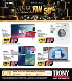 Volantino Trony settimana 39 Pagina 1: Samsung Smartphone Galaxy A17 5G €179,95, Lenovo Notebook Ideapad Slim 3 €599,95