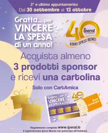 Volantino Iperal | Prodotti Sponsor Pagina 1: 2° e ultimo appuntamento Dal 30 settembre al 13 ottobre Gratta... per VINCERE