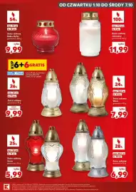 Kaufland gazetka tydzień 40 Strona 3: 54h wys. 13 cm śr. 10 cm Znicz szklany Kulka Ryfel gramatura 160 g tylko 2,99