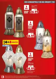 Kaufland gazetka tydzień 40 Strona 5: Znicz szklany Pąk €14,99, Znicz szklany Róża €14,99