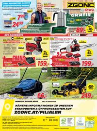 Zgonc Flugblatt Seite 24: Einhell Akku-Kettensäge GP-LC 36/35 Li €199,00, ZGONC Benzin-Rasenmäher MD532 €249,00