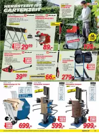 Zgonc Flugblatt Seite 13: Wippkreissäge HS 730 €699,00, Holzspalter Compact €999,00