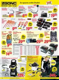 Zgonc Flugblatt Seite 18: Bremskolben-Rücksteller-Satz €29,99, Erba VDE-Schraubenzieher-Satz €9,99