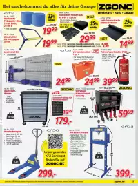 Zgonc Flugblatt Seite 19: Verbandskasten Typ 1 CPC €24,99, Erba Handhubwagen €299,00