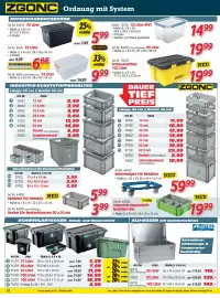 Zgonc Flugblatt Seite 22: Aufbewahrungsbox €14,99, Industrie-Kunststoffbehälter-Set €19,99