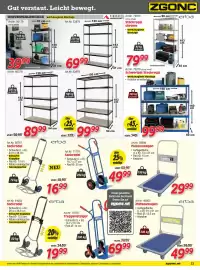 Zgonc Flugblatt Seite 23: Hardware Regal €69,99, Regal €99,99