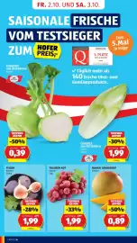 Hofer Flugblatt woche 40 Seite 12: Trauben Rot €1,99, Mango Genussreif €0,89