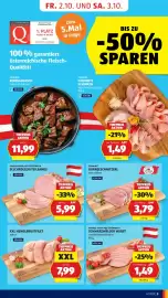 Hofer Flugblatt woche 40 Seite 13: Sonnhof Karreeschnitzel extra dünn €3,79, Schwarzwälder Wurst €1,49