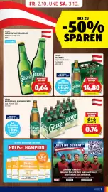 Hofer Flugblatt woche 40 Seite 15: Gösser Märzen/Naturradler €0,64, Gösser Naturgold alkoholfrei €0,74