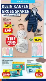 Hofer Flugblatt woche 40 Seite 42: Pampers Feuchttücher €13,79, Pampers baby-dry Windeln/Pants €25,99