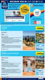 Hofer Flugblatt woche 40 Seite 48: Wanderreise/spanien mallorca €1.149,00, Rundreise ecuador & ,,klein-galápagos“ €2.999,00
