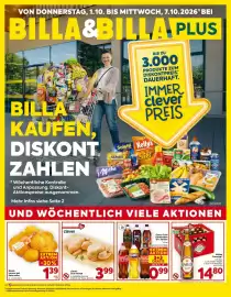 Billa Flugblatt woche 40 Seite 1: BILLA immer gut Satsumas €1,39, Clever Duo-Hendl €3,99