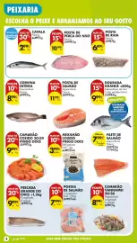 Folheto Pingo Doce semana 40 Página 4: Camarão cozido 30/50 Pingo Doce €9,99, Posta de salmão aquacultura fresca €11,99