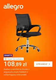 Allegro gazetka tydzień 40 Strona 1: Fotel biurowy ergonomiczny z oddychającej mikrosiatki €108,89