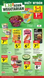 Intermarche gazetka tydzień 40 Strona 26: Hummus HELCOM €8,49, Burger roślinny DOBRA KALORIA €7,99