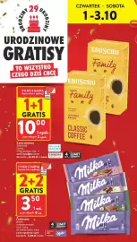 Intermarche gazetka tydzień 40 Strona 4: Czekolada MILKA €3,50, Kawa mielona eduscho family €10,00
