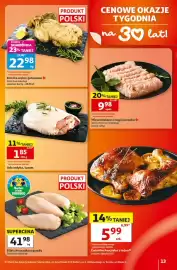 Auchan gazetka tydzień 40 Strona 13: Udo indyka, luzem €1,85, Kaczka wolno gotowana €22,98