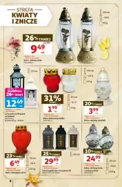 Auchan gazetka tydzień 40 Strona 8: Znicz szklany kula z ornamentem €24,99, Znicz szklany aniołek €3,99