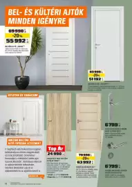 OBI akciós újság Oldal 18: Lakkozott Mdf beltéri ajtólap Dori €24.990,00, Fenyő ajtó bazylea €63.992,00