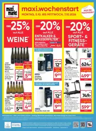 Maximarkt Flugblatt woche 40 Seite 24: Wasserfilter DLSC 002 €9,99, Hammer Laufband FlyRun 2.0 €599,20