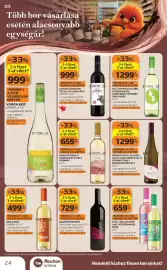 Auchan akciós újság Oldal 24: Auchan Kedvenc Teleki Villányi Bor €999,00, REGIA BOR €499,00