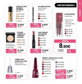 Catalogue Stanhome page 35: Flormar LIPLINER CRAYON €4,90, Flormar FOND DE TEINT INVISIBLE COVER HD €15,90