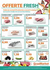 Volantino GrosMarket settimana 40 Pagina 1: Patate €0,59, Branzino €8,99