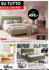 Volantino Dipo Arredamenti Pagina 11: Smart letto €129,99, Letto imbottito matrimoniale con contenitore furore €499,00