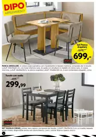 Volantino Dipo Arredamenti Pagina 46: Tavolo con sedie Trend Factory €299,99, Panca Angolare €699,00