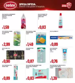 Volantino Famila Pagina 7: Selex veline 3 veli €0,90, Panni spugna €1,49