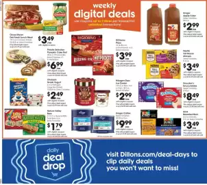 Dillons weekly ad week 40 Page 2: Kroger apple cider €2,99, DiGiorno Pizza €3,99