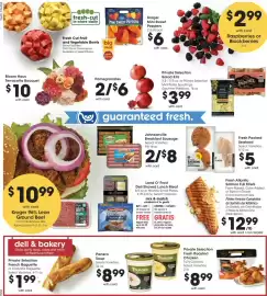 Ralphs weekly ad week 40 Page 12: Fresh Atlantic Salmon Full Fillets €12,99, Kroger sockeye salmon burgers €5,00