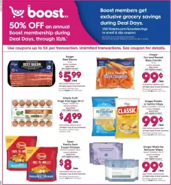 Ralphs weekly ad week 40 Page 8: Kroger cut and peeled baby carrots €0,99, Simple Truth cage free eggs €4,99