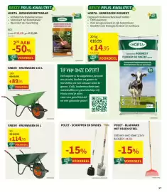 Horta folder Pagina 17: Horta - bodemverbeteraar €16,42, Vabor - kruiwagen €114,95