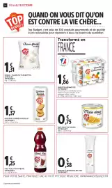 Catalogue Intermarché page 14: TOP BUDGET Disques à démaquiller €0,38, TOP BUDGET Choux-fleurs en fleurettes €1,31