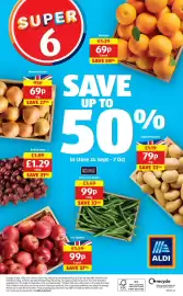 Aldi leaflet Page 20: Cox Apples €0,99, Red Grapes €1,29
