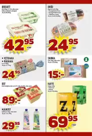 Nelins reklamblad vecka 40 Sida 14: Bregott €42,95, Arla Familjefavoriter €89,00