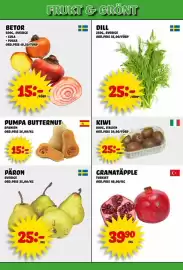 Nelins reklamblad vecka 40 Sida 4: Pumpa butternut €15,00, Pärön €25,00
