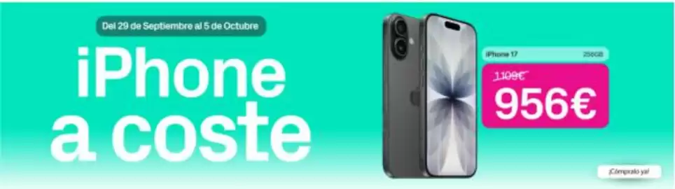Catálogo Phone House semana 40 Página 1: Iphone 17 €956,00