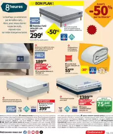 Catalogue Conforama page 22: Synchro Matelas + sommier + couette + 2 oreillers €599,00, Matelas Nuit Fraiche €1.199,00